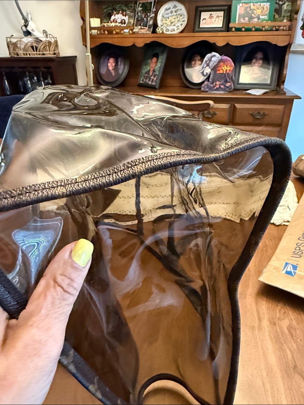 Louis Vuitton Transparent Brown PVC Tote with Dark Brown Trim - Picture 10 of 11